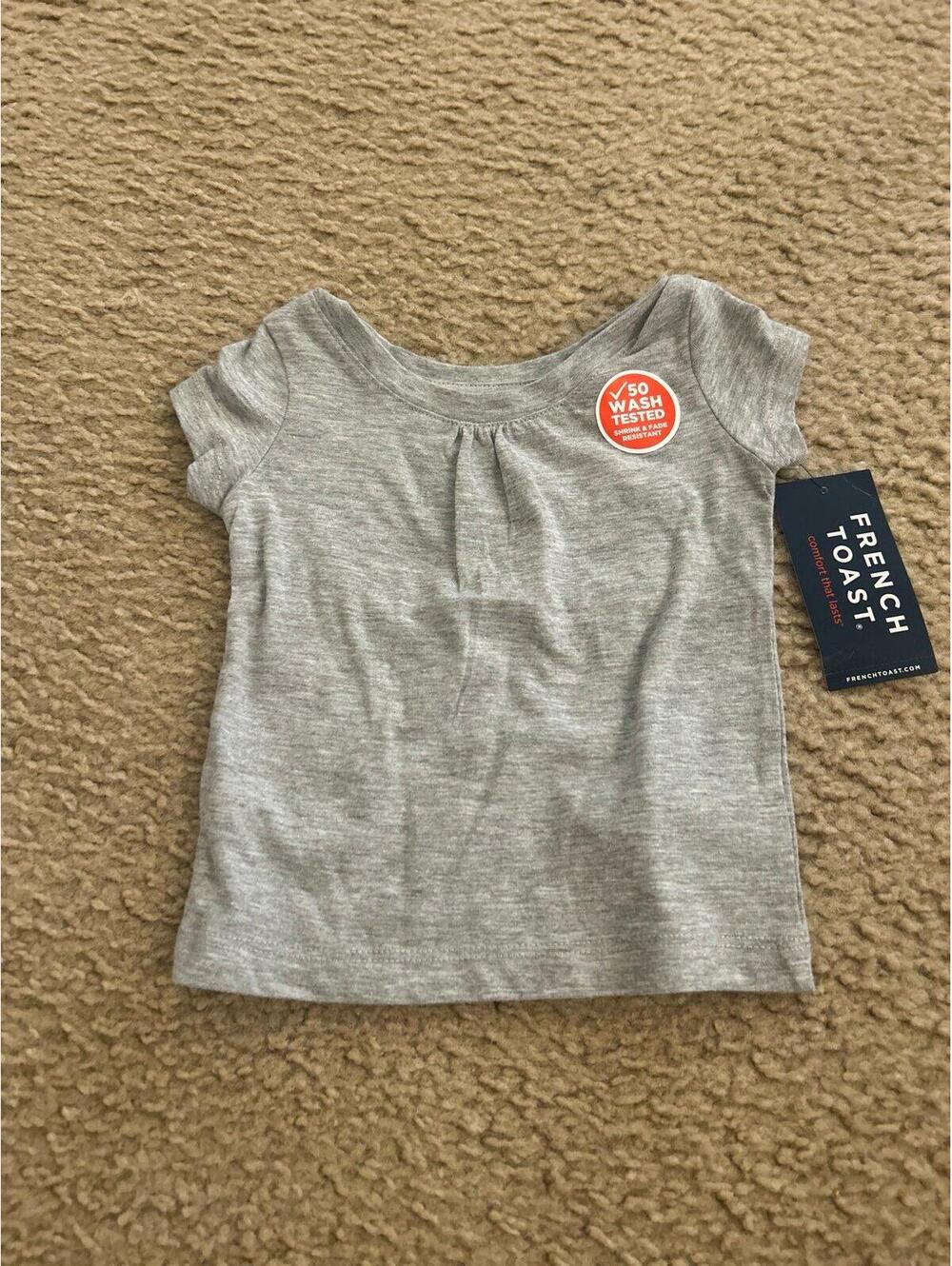 C313 baby girl gray top shirt size 12m new